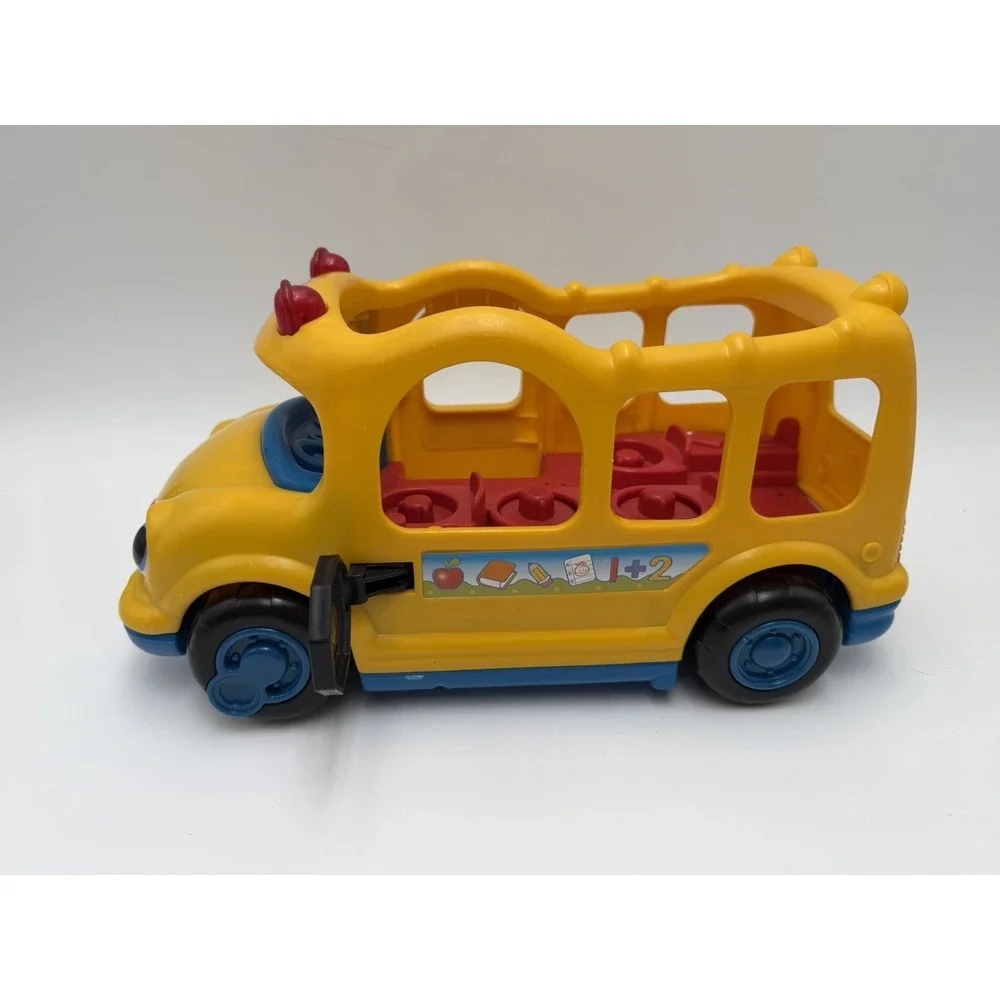 2005 FISHER PRICE LITTLE PEOPLE LIL' MOVERS SCHOOL BUS LIGHT SOUND MUSIC TESTED